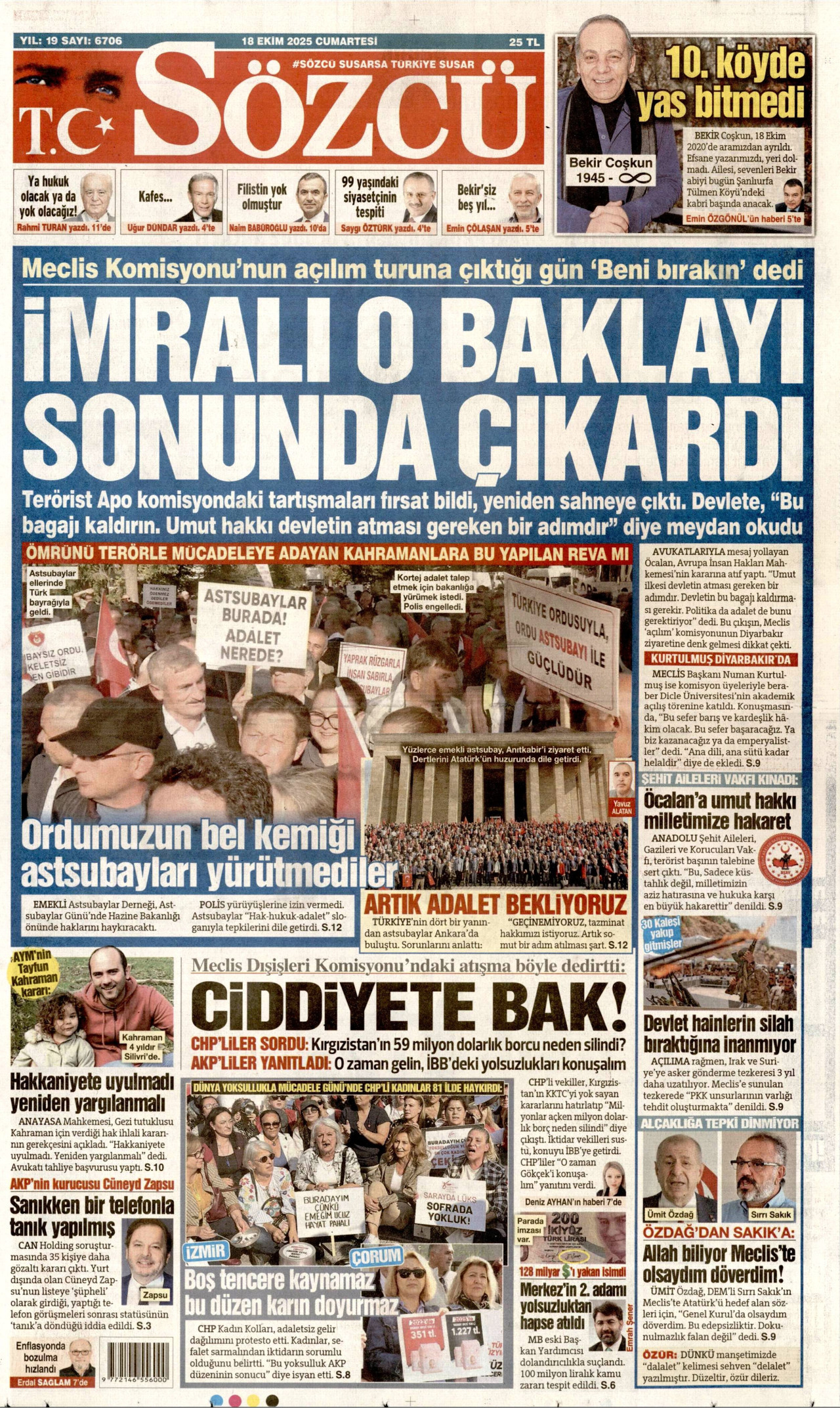 SÖZCÜ Gazete Manşeti