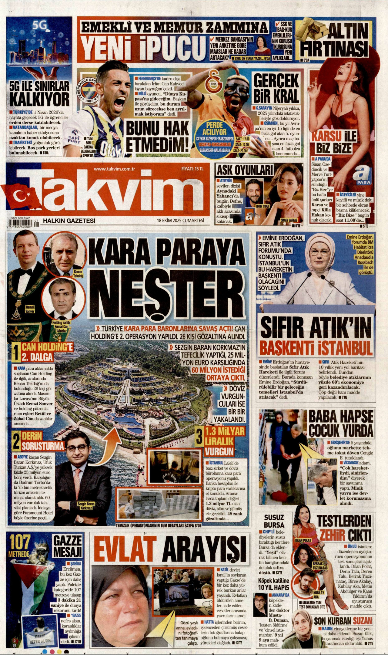 TAKVİM Gazete Manşeti