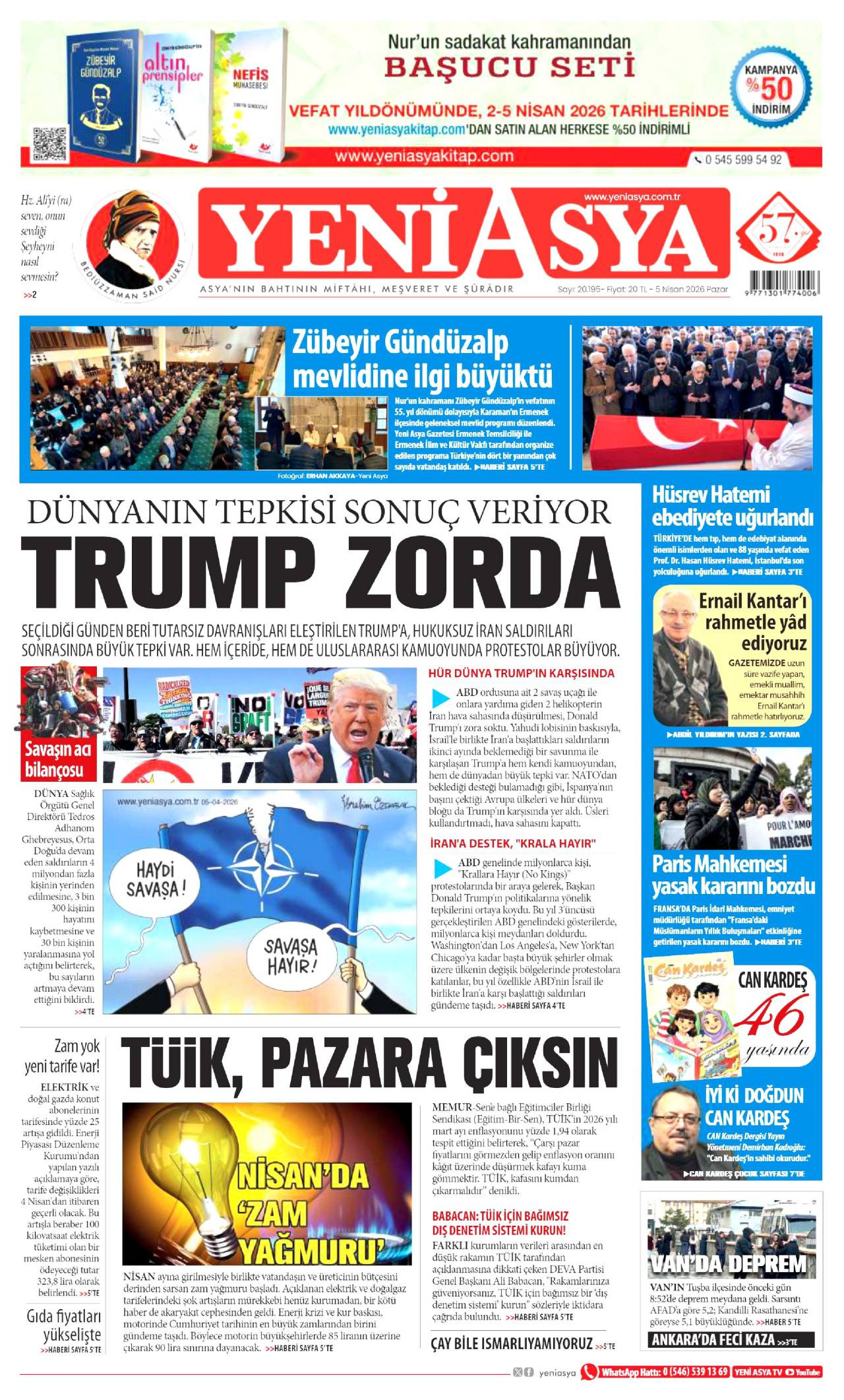 Yeni Asya Gazetesi Gazete Manşeti